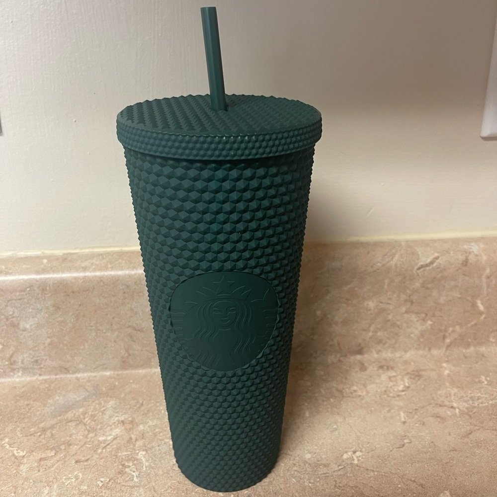 Starbucks Taiwan Matte Dark Green Studded Tumbler